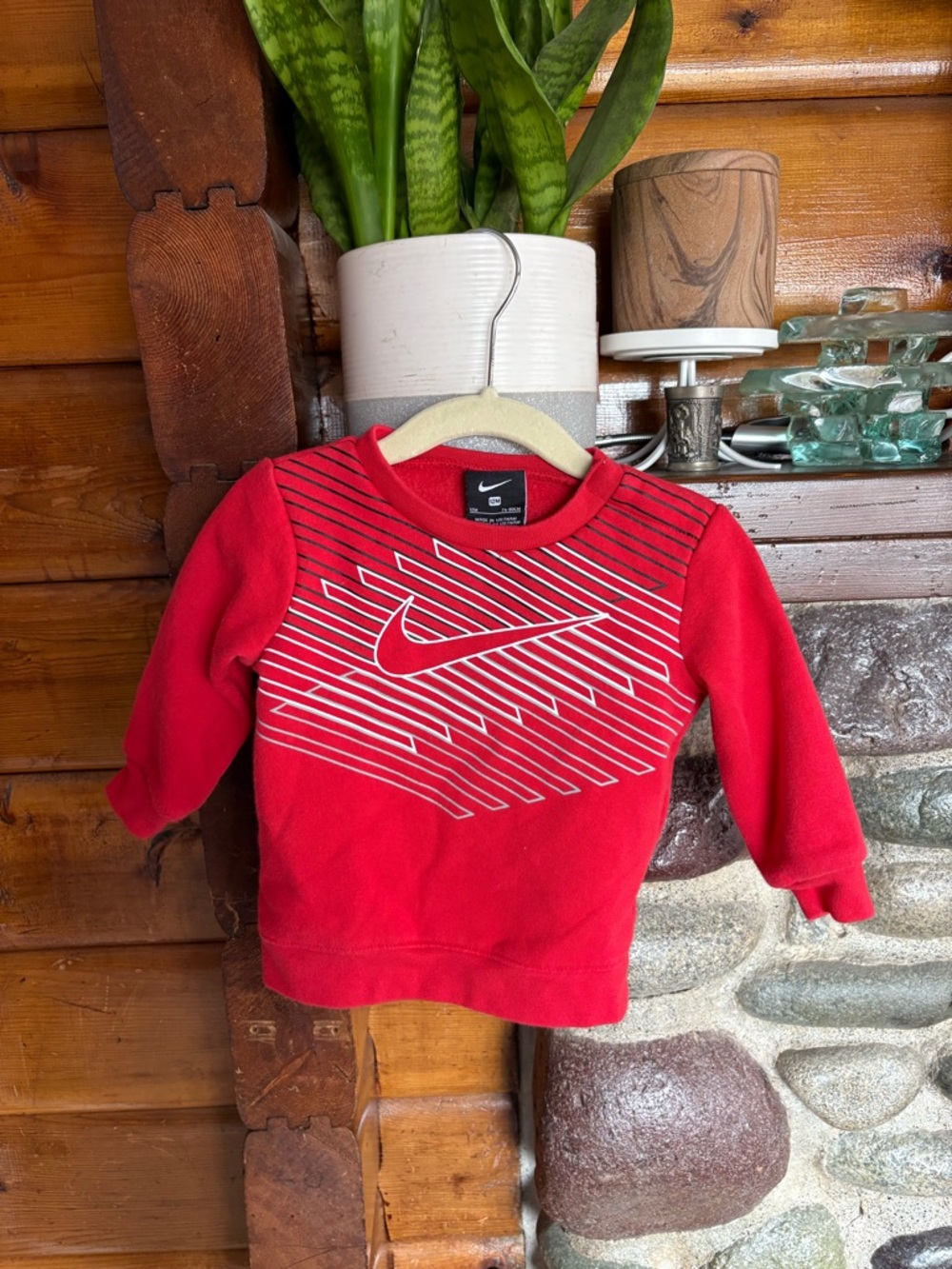 Nike Baby - Red Swoosh Pullover Sweater - Size 12M